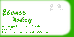 elemer mokry business card